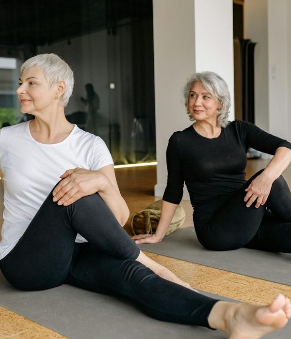 Person practicing gentle yoga movements for joint flexibility